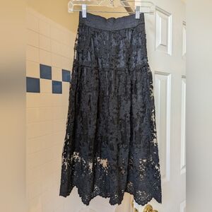 Tara By Motion Floral Applique Tulle Skirt One Size